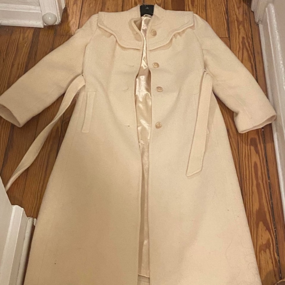 Ivory Wool Jeremy Scott Longline Coat